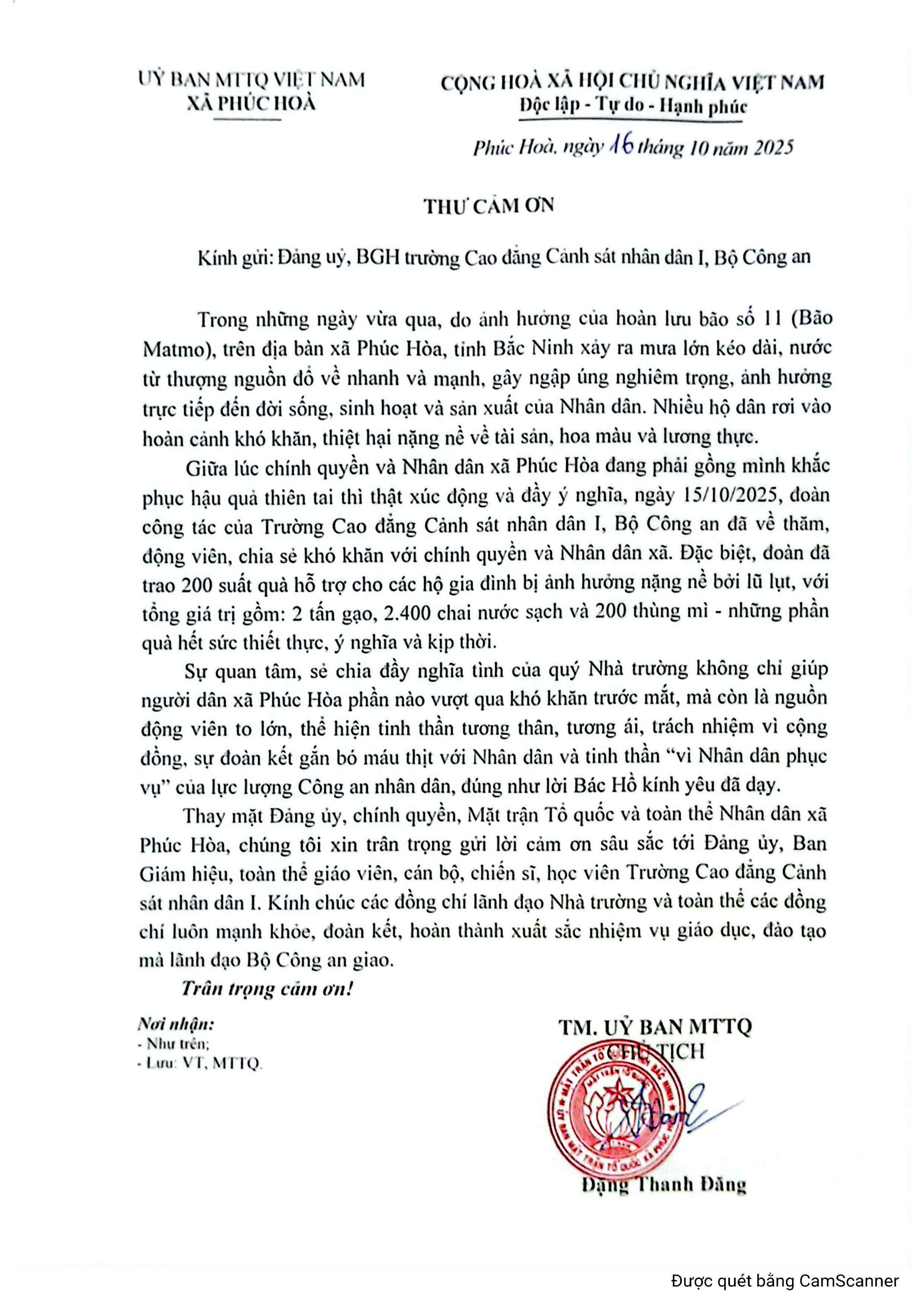Thư cảm ơn